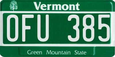 VT license plate OFU385
