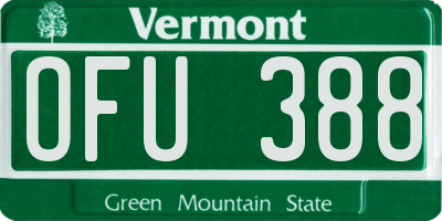 VT license plate OFU388