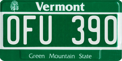 VT license plate OFU390