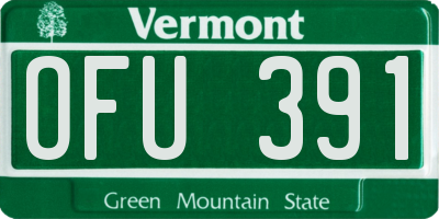 VT license plate OFU391