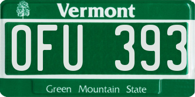 VT license plate OFU393