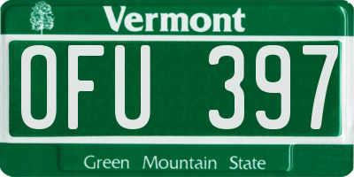 VT license plate OFU397