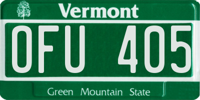 VT license plate OFU405