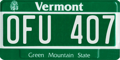 VT license plate OFU407