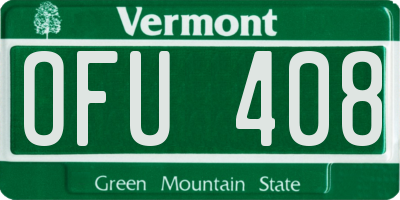 VT license plate OFU408