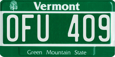 VT license plate OFU409