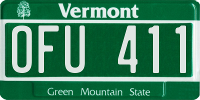 VT license plate OFU411