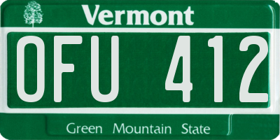 VT license plate OFU412