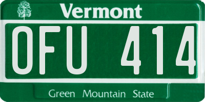 VT license plate OFU414