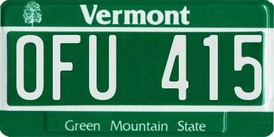 VT license plate OFU415