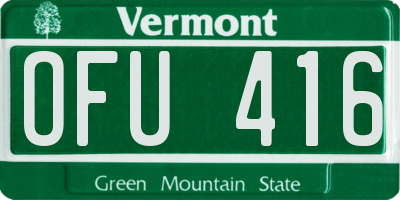 VT license plate OFU416