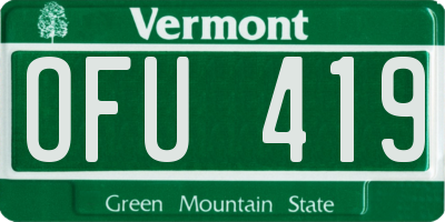 VT license plate OFU419