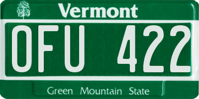 VT license plate OFU422