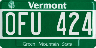 VT license plate OFU424