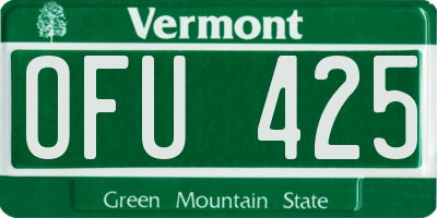 VT license plate OFU425