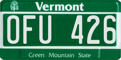 VT license plate OFU426