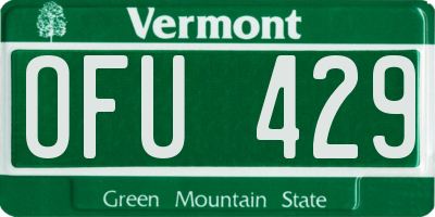 VT license plate OFU429