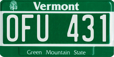 VT license plate OFU431