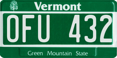 VT license plate OFU432