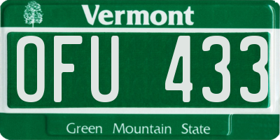 VT license plate OFU433