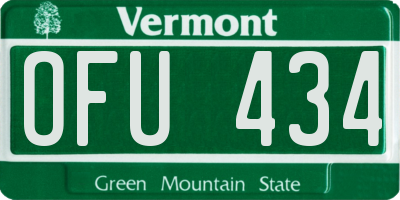 VT license plate OFU434