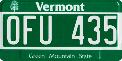 VT license plate OFU435