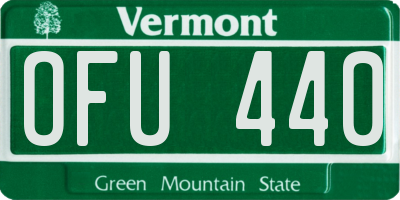 VT license plate OFU440