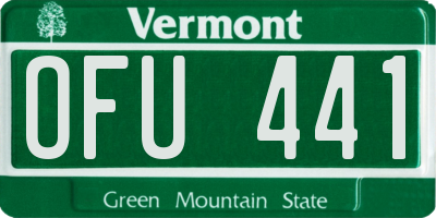 VT license plate OFU441