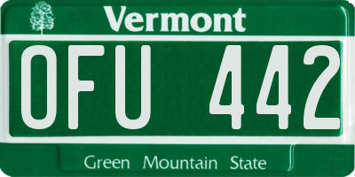 VT license plate OFU442
