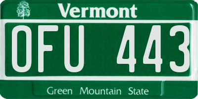 VT license plate OFU443