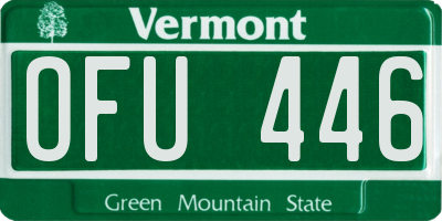 VT license plate OFU446