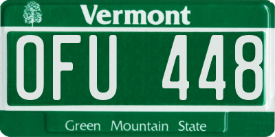 VT license plate OFU448
