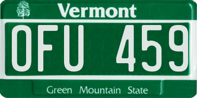 VT license plate OFU459