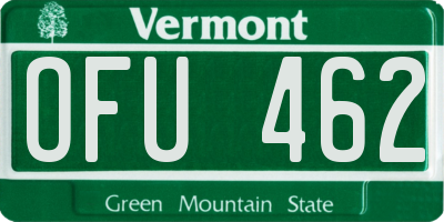 VT license plate OFU462