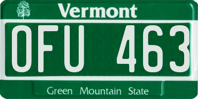 VT license plate OFU463