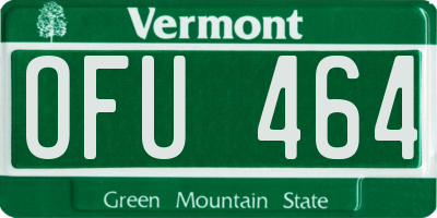 VT license plate OFU464
