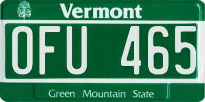 VT license plate OFU465