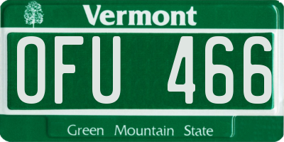 VT license plate OFU466
