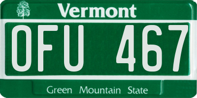 VT license plate OFU467