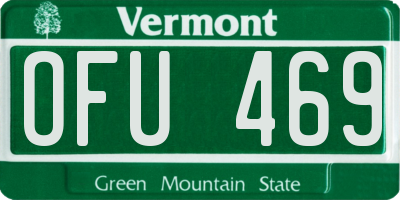 VT license plate OFU469