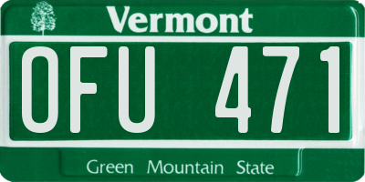 VT license plate OFU471