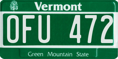 VT license plate OFU472