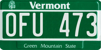 VT license plate OFU473