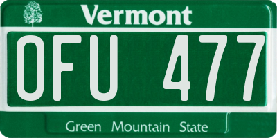 VT license plate OFU477
