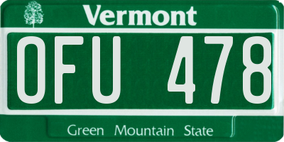 VT license plate OFU478