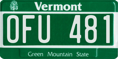 VT license plate OFU481