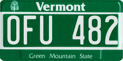 VT license plate OFU482