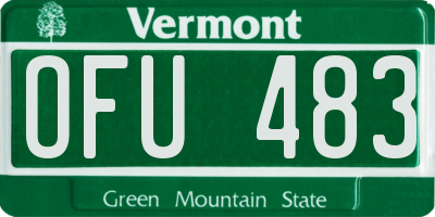 VT license plate OFU483