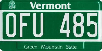 VT license plate OFU485