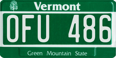 VT license plate OFU486
